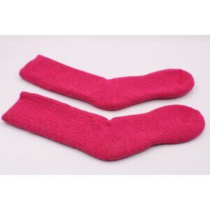 NEW Womens Medium Merino Wool Blend Boot Socks Bright Pink Shoe Sz 4-9 USA Made